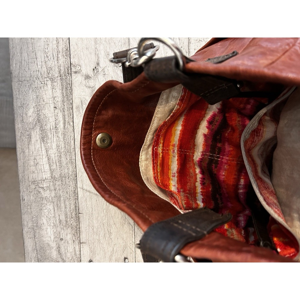 Rough And Tumble Bag Leather Cognac Distressed Boho Limited - Picture 8 of 15